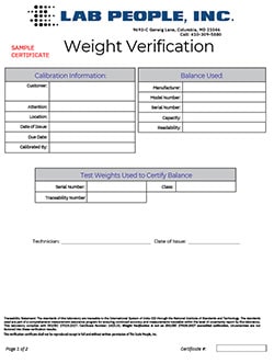 Lab People, Inc. Weight Verification 1