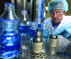 A technician ensuring mapping validation of an environmental control chamber